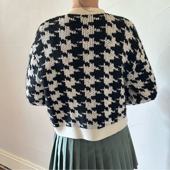 DEREK LAM 10 CROSBY Houndstooth Cropped Wool Blend Cardigan🌸 - Picture 4 of 12